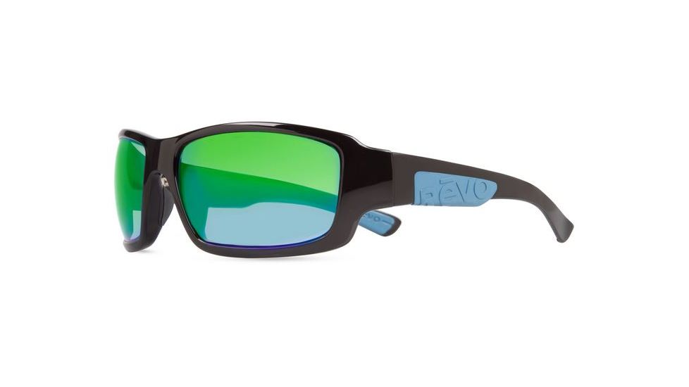 Revo Straightshot Progressive Prescription Sunglasses, Black/Blue Rubber Frame, Green Water Lens, Polarized-RE1005-51GNPR