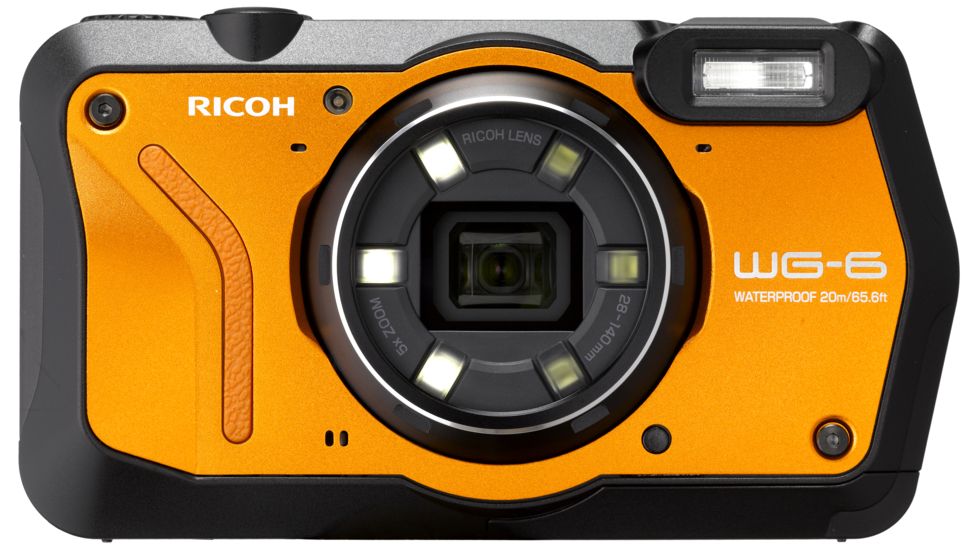 Ricoh WG-6 Digital Camera, 5X Optical Zoom, Orange, 3853