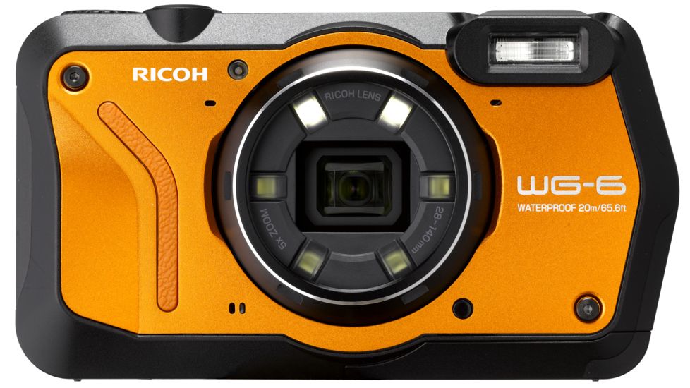 Ricoh WG-6 Digital Camera, 5X Optical Zoom, Orange, 3853