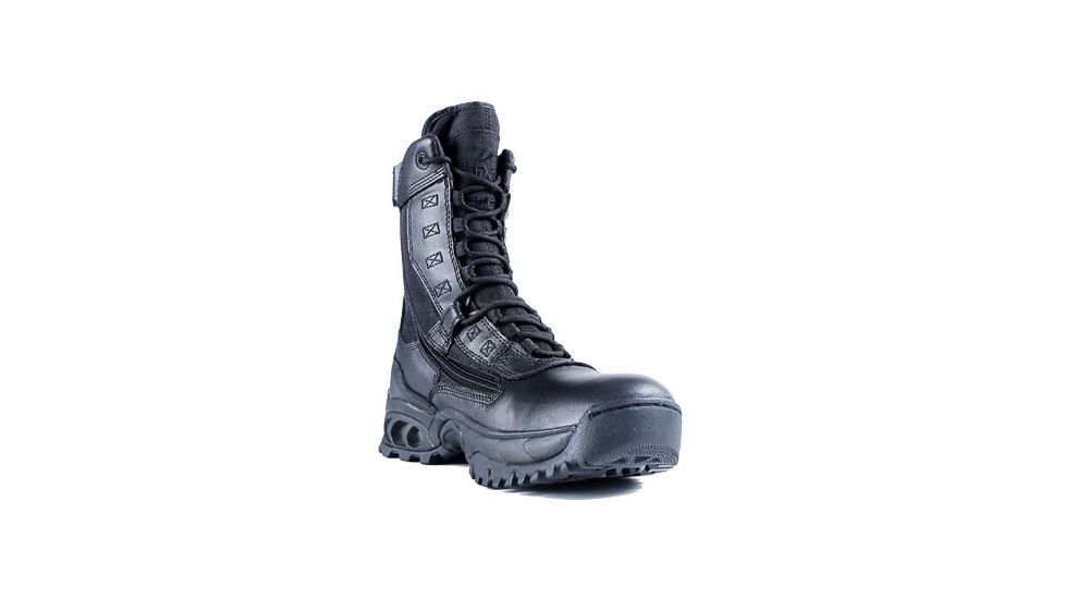Ridge Outdoors Ghost Steel Toe Leather Boot,Zipper,Slip Resistant,10 Wide, Black 8010ST-10.0 WIDE