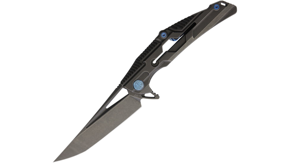 Rike Knife M2 Framelock Folding Knife, Gray, Gray titanium handle, RK-M2-DG