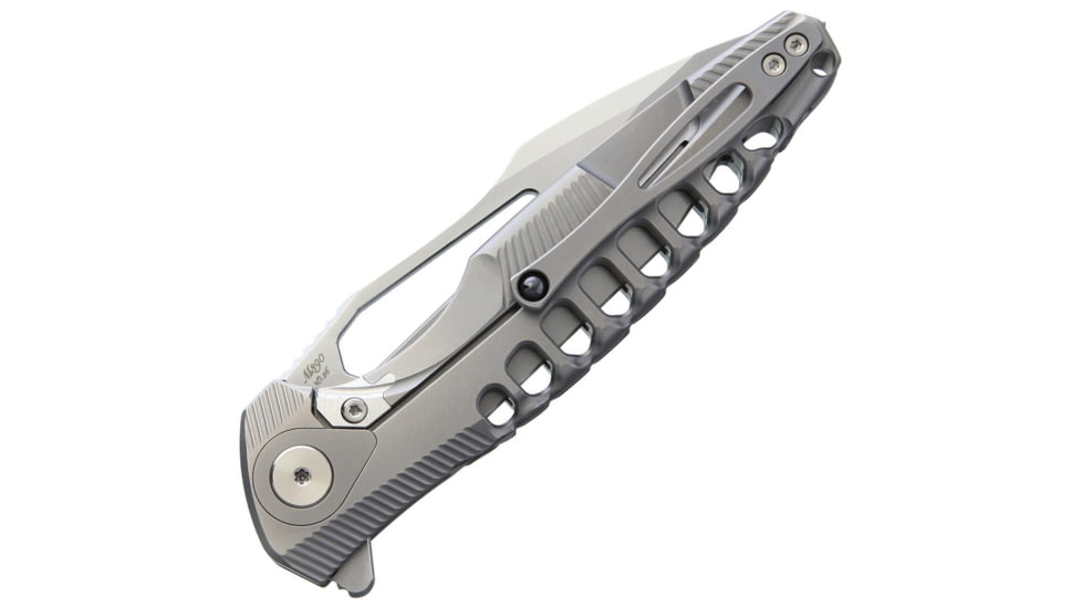 Rike Knife Thor 5 Framelock Bohler M390 Knife, 3.75in Bead Blast Bohler M390 SS Drop Point, Titanium Handle, THOR5-PL