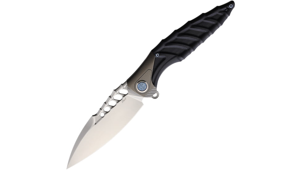 Rike Knife Thor 7 Framelock Black Folding Knife, 3.5 satin finish 154CM stainless blade, Black G10 handle, THOR7-B