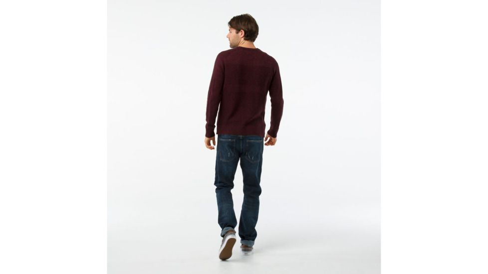 Smartwool Ripple Ridge Crew Sweater-Men's, Tibetan Red H-Charcoal Heather, Extra Large, SW000297A78-XL
