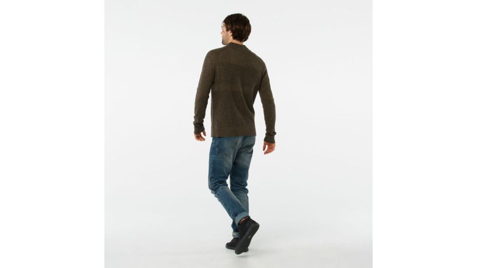 Smartwool Ripple Ridge Half Zip Sweater-Men's, Sumatra Heather-Desert Sand H, Extra Large, SW000296A77-XXL
