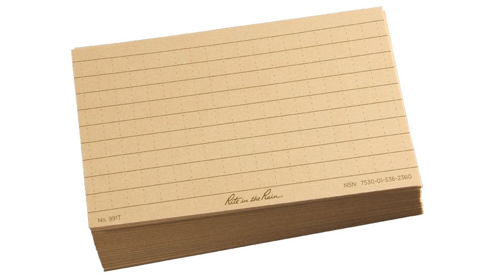 Rite in the Rain 3X5 INDEX CARDS - TAN, Tan, 3 x 5 991T