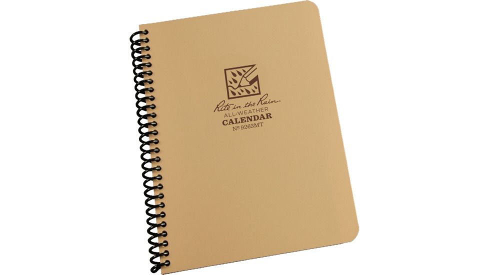 Rite in the Rain ANNUAL SPIRAL CALENDAR - TAN, Tan, 5 x 7 9263MT