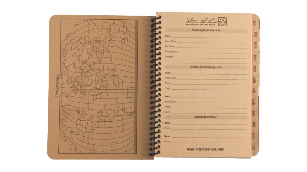 Rite in the Rain ANNUAL SPIRAL CALENDAR - TAN, Tan, 5 x 7 9263MT