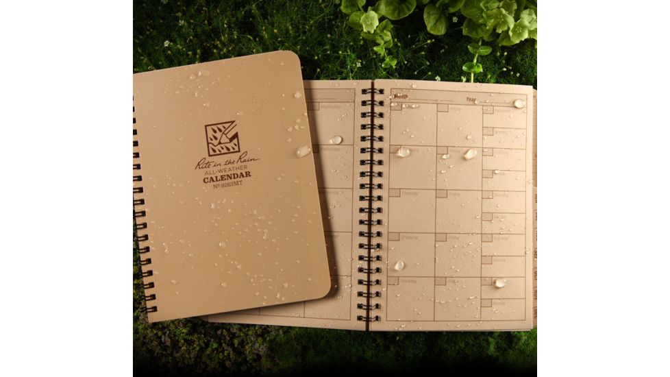 Rite in the Rain ANNUAL SPIRAL CALENDAR - TAN, Tan, 5 x 7 9263MT