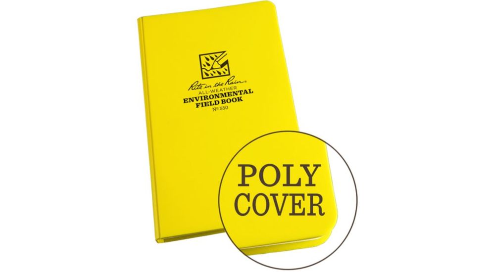 Rite in the Rain Bound Book,Poly Cover,4 3/4x7 1/2in,Environmental,Yellow 550