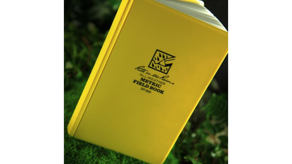 Rite in the Rain Bound Book,Poly Cover,4 3/4x7 1/2in,Metric Field,Yellow 360