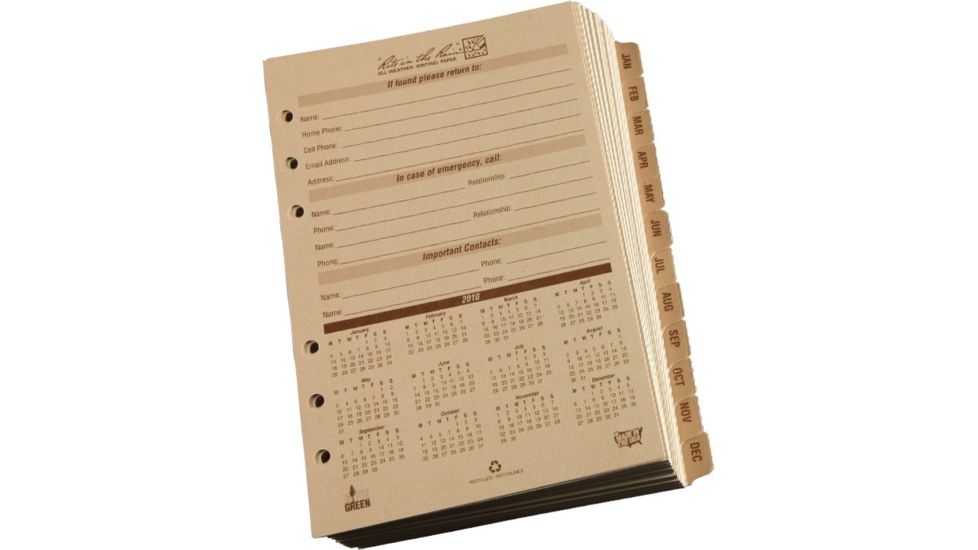 Rite in the Rain CALENDAR PACK - DAILY, Tan, 4/5/8 x 7 9260D