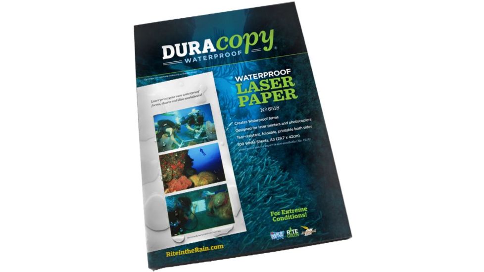 Rite in the Rain Duracopy Laser/Copier Paper,A-3,White,100 Sheets 6518