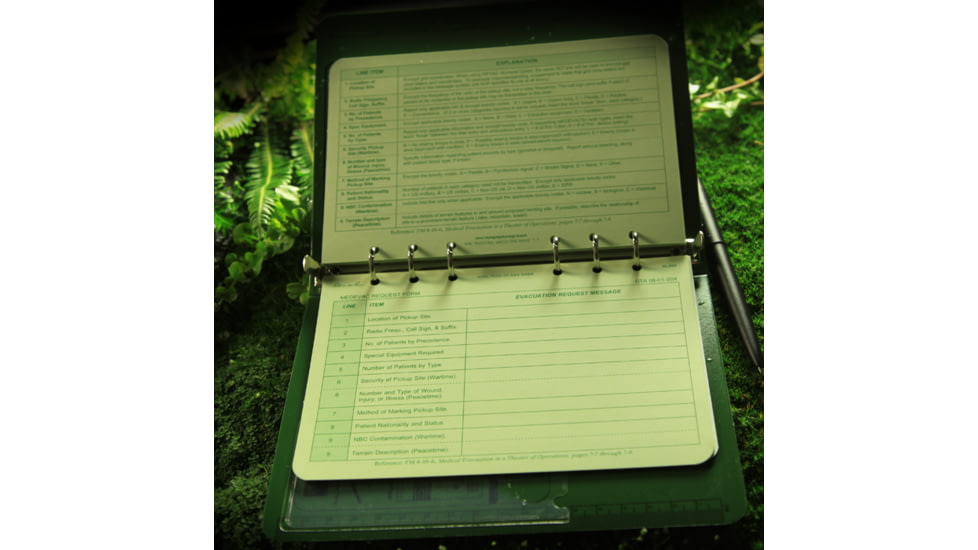 Rite in the Rain LOOSE LEAF - GREEN - 9 LINE MEDEVAC, Green, 4 5/8 x 7 952