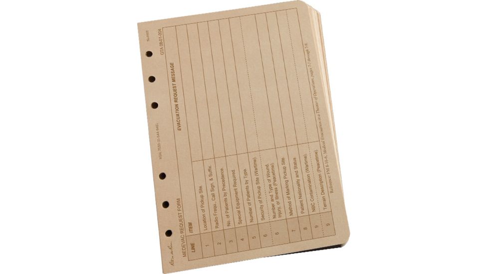 Rite in the Rain LOOSE LEAF - TAN - 9 LINE MEDEVAC, Tan, 4 5/8 x 7 952T