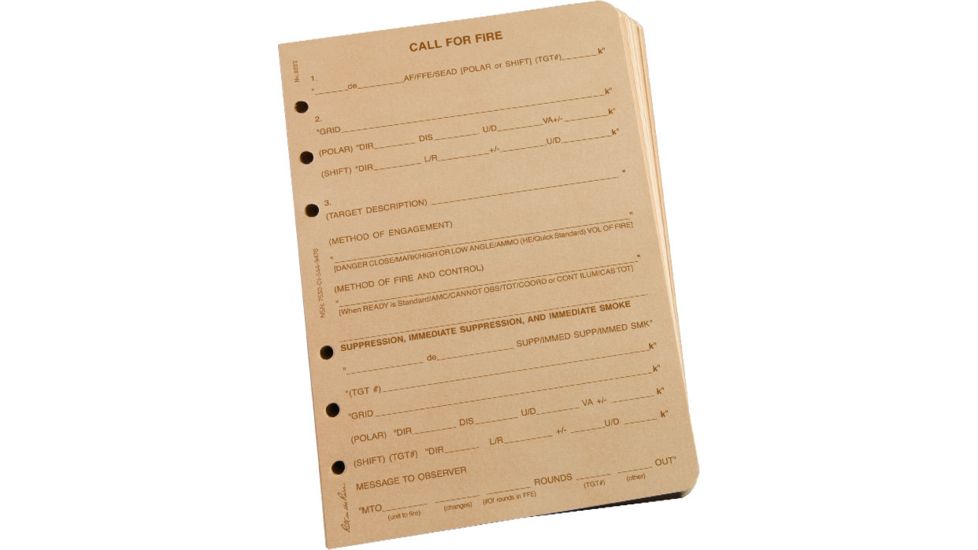 Rite in the Rain LOOSE LEAF - TAN - CALL FOR FIRE, Tan, 4 5/8 x 7 922T