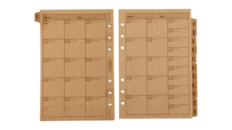 Rite in the Rain MONTHLY TAB SET, Tan, 4/5/8 x 7 9260M