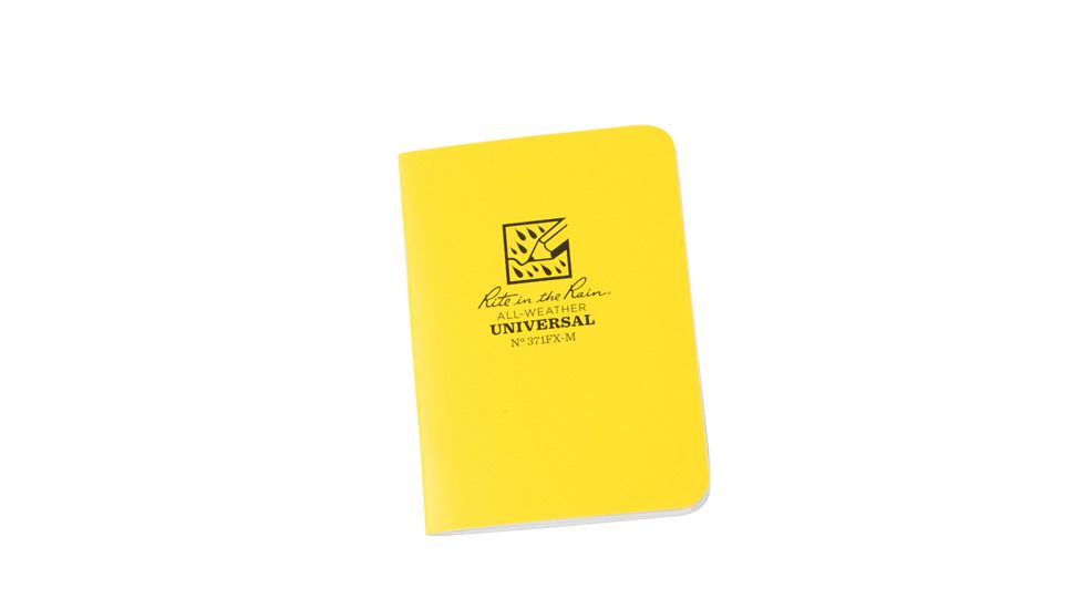 Rite in the Rain Stapled Mini-Notebook - Universal - 3 Pack, Yellow, 3 1/4 x 4 5/8 371FX-M