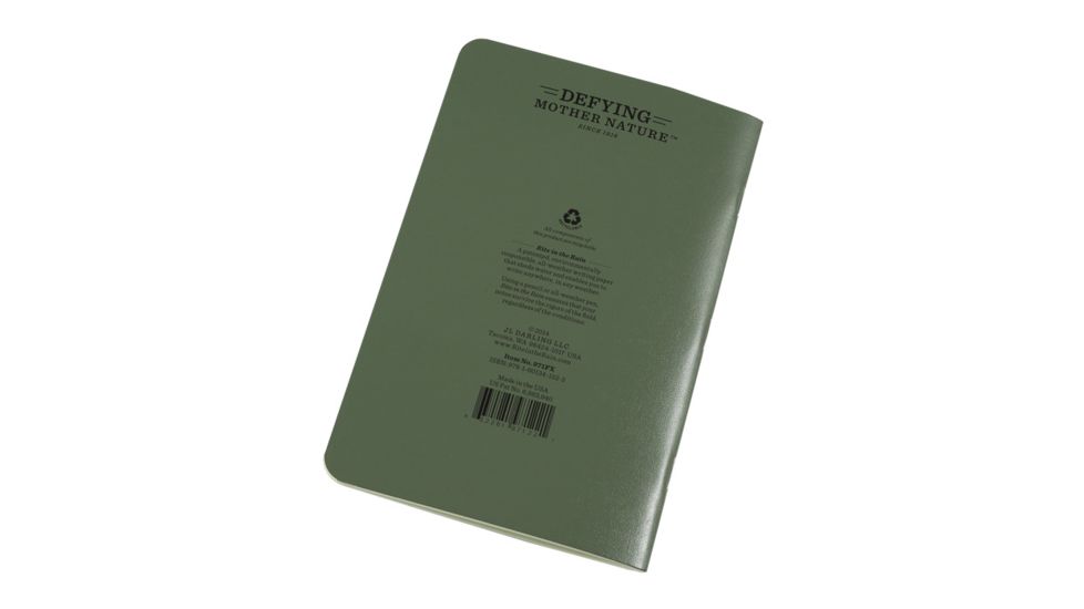 Rite in the Rain Stapled Notebook - Universal - Green - 3 Pack, Green, 4/5/8 x 7 971FX