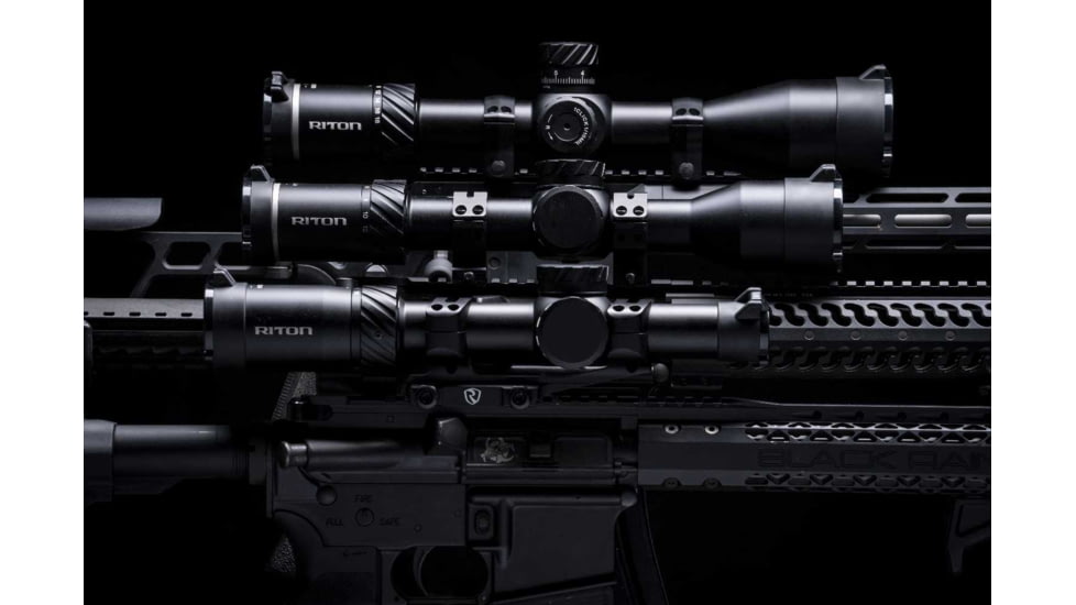 Riton Optics 5 Tactix 1-10x24mm Rifle Scope, 30mm Tube, First Focal Plane, 3OT, Mil Red, Black, 5T110LFI23