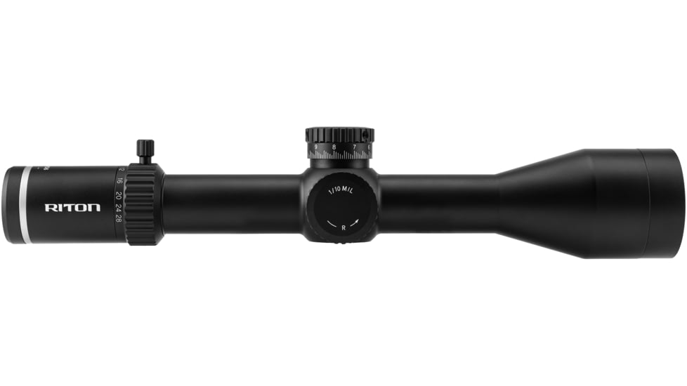 Riton Optics The 5 Conquer 4-28x56mm Rifle Scope, 1.34 inch Tube, MRAD, First Focal Plane, Black, 5C428LFI