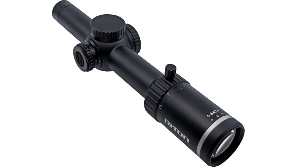 Riton Optics X3 Tactix Rifle Scope, 1-8x24mm, 30mm Tube, Second Focal Plane, OT Reticle, Anodized, Black, Red, 3T18ASI