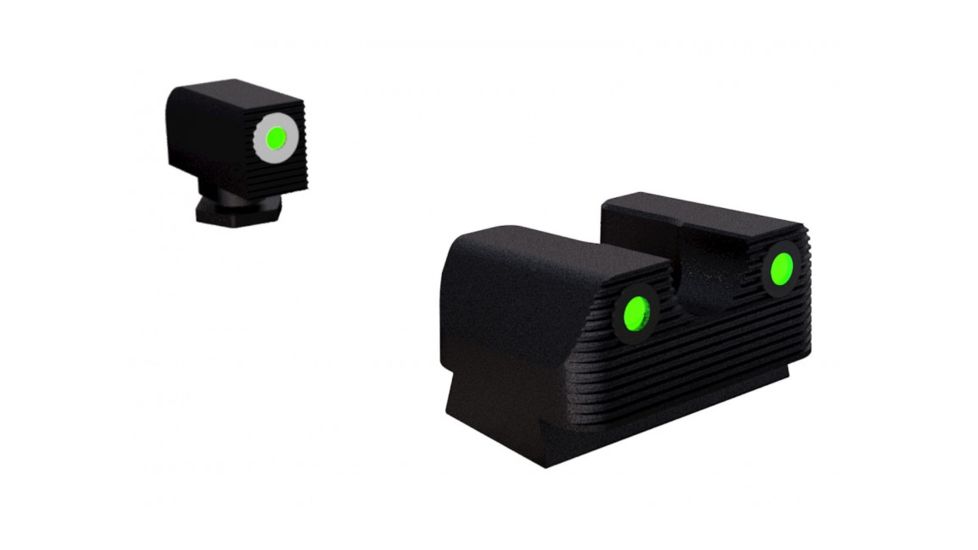 Rival Arms Tritium Night Sights Fits Glock 17/19 Green Tritium W/White, RA-RA1B231G