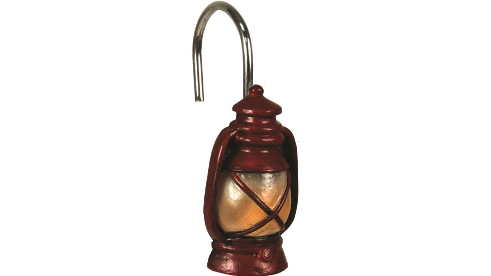 River's Edge 12 Piece Red Lantern Shower Curtain Hooks 4007191