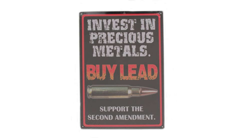 River's Edge 12in.x17in. Weatherpoof Rolled Edge Tin Sign, Precious Metals, 16in. Description 184633