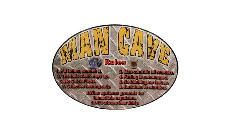 River's Edge 12in.x17in. Weatherpoof Rolled Edge Tin Sign, Man Cave 184656