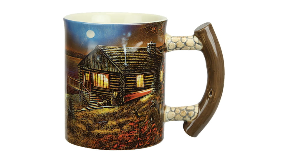 River's Edge Deluxe Mug Cabin Scene, Brown 86995
