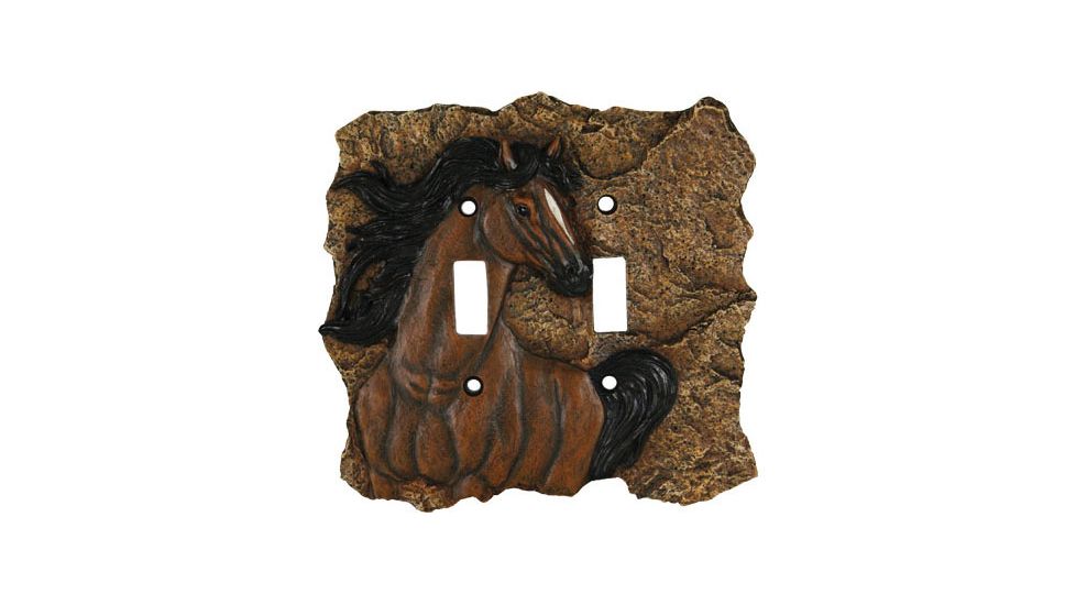 River's Edge New Horse Double Switch Plate Cover 663