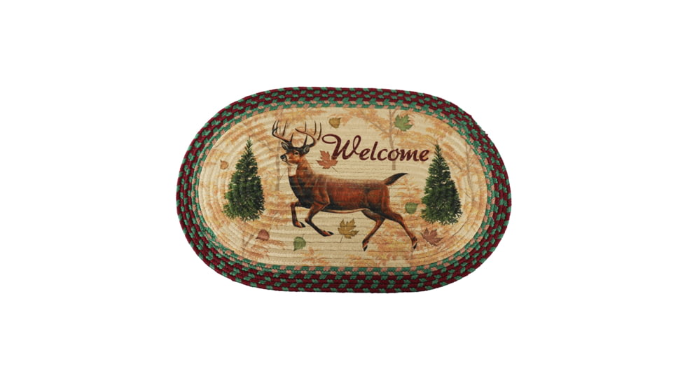 Rivers Edge Braided Rug 26-inch Oval, Deer, 2521