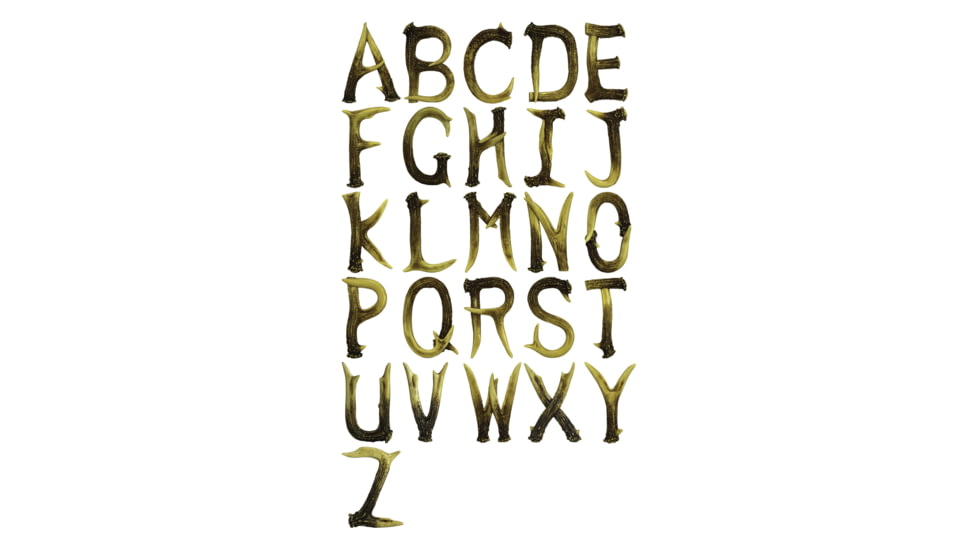 Rivers Edge Decorative Antler Letter, Wall Mounted, D, D