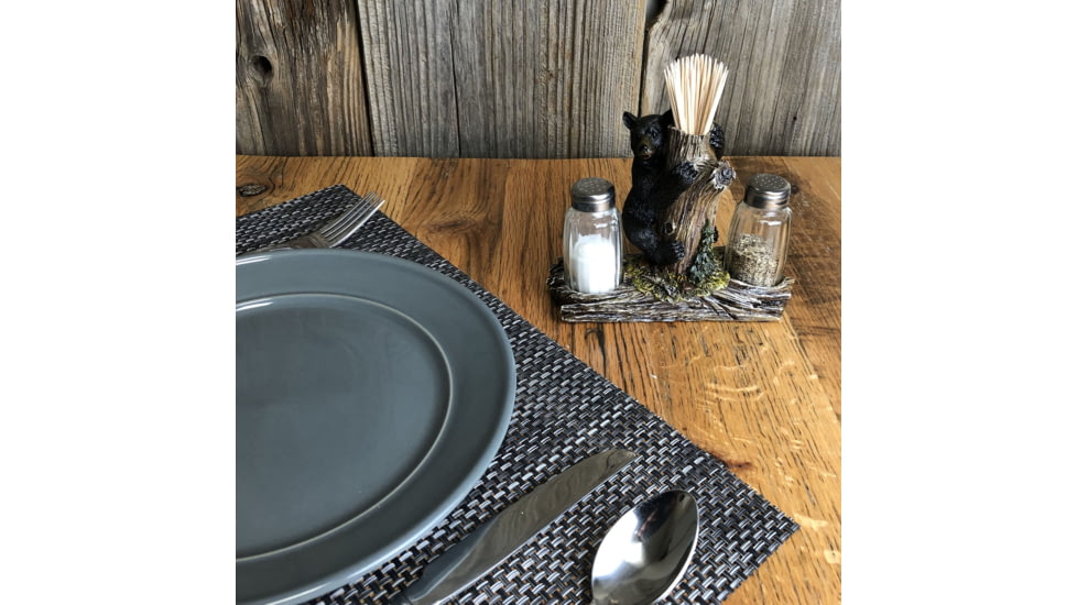 Rivers Edge Salt and Pepper Shakers, Bear with Toothpick Holder, 534