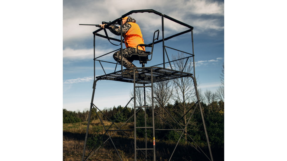 Rivers Edge Treestands 12 2-Man Quad Pod Treestand, Black, 12ft, RE401