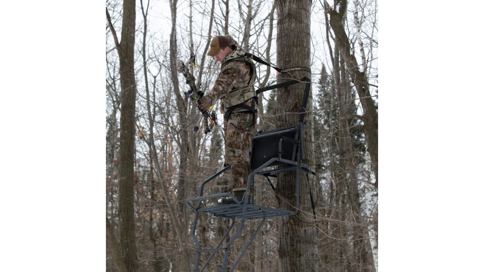 Rivers Edge Treestands Jumbo Jack Ladder Stand, Rivers Edge Grey, 1-Person, RE658
