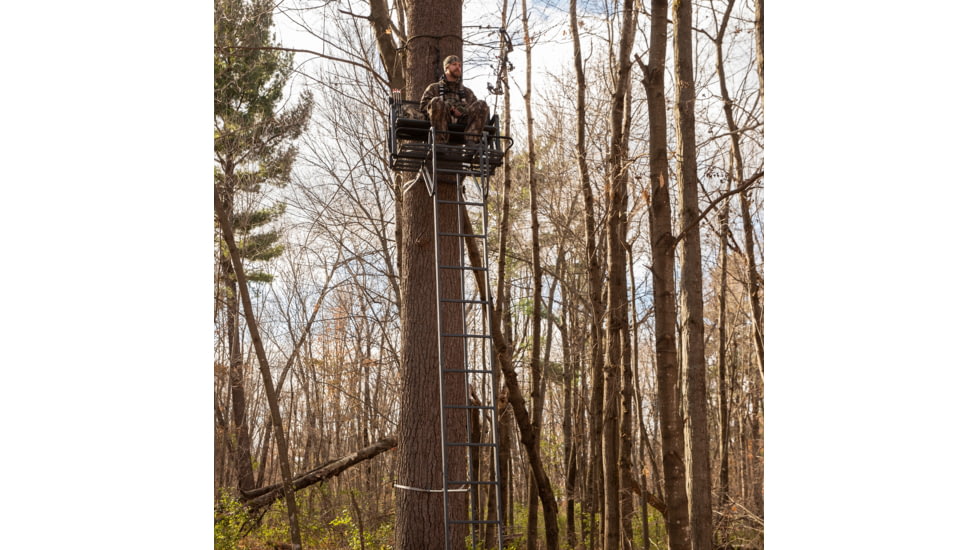 Rivers Edge Treestands Lockdown 21ft 2-Man Treestand, Rivers Edge Grey, LD202E