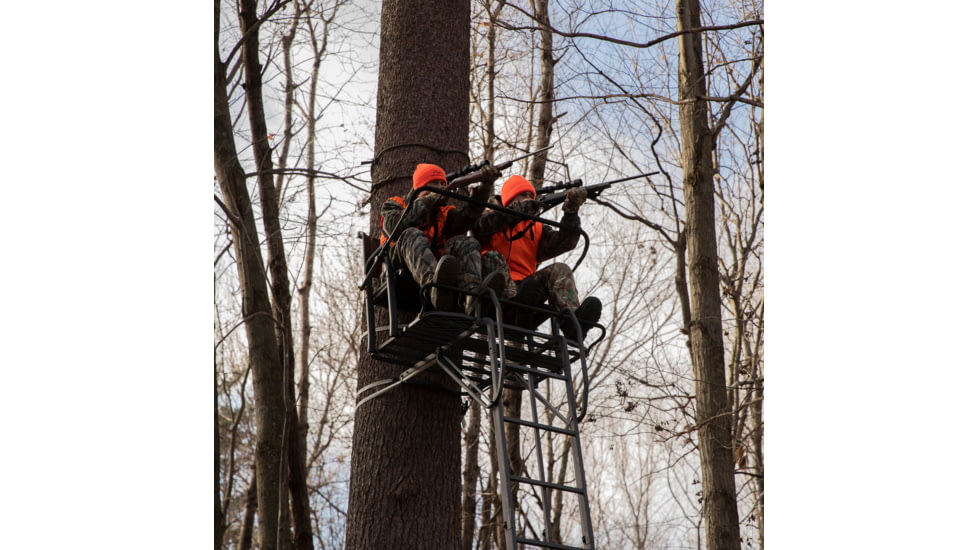 Rivers Edge Treestands Lockdown 21ft 2-Man Treestand, Rivers Edge Grey, LD202E