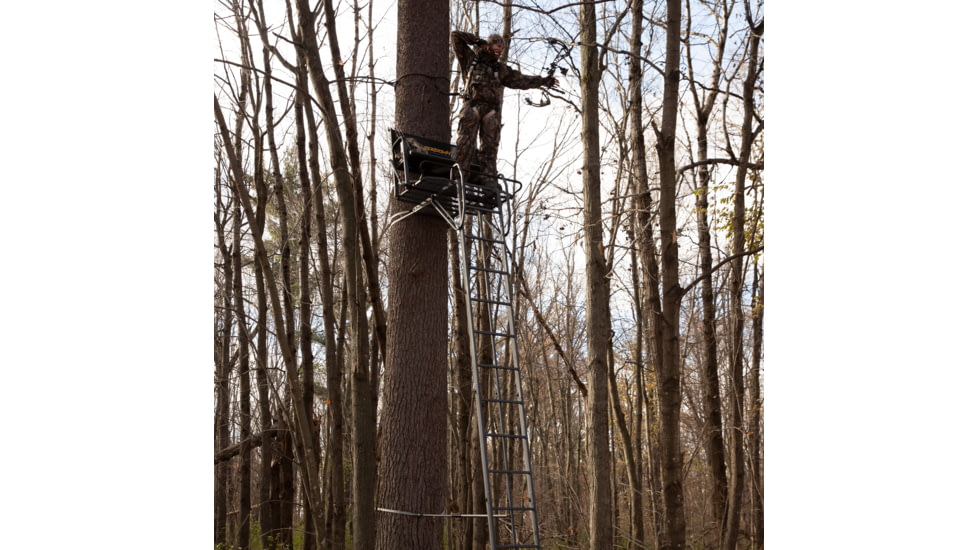 Rivers Edge Treestands Lockdown 21ft 2-Man Treestand, Rivers Edge Grey, LD202E