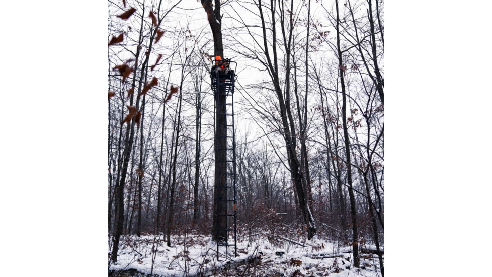 Rivers Edge Treestands Retreat 1-Man Ladder Stand, Black, Medium, RE656