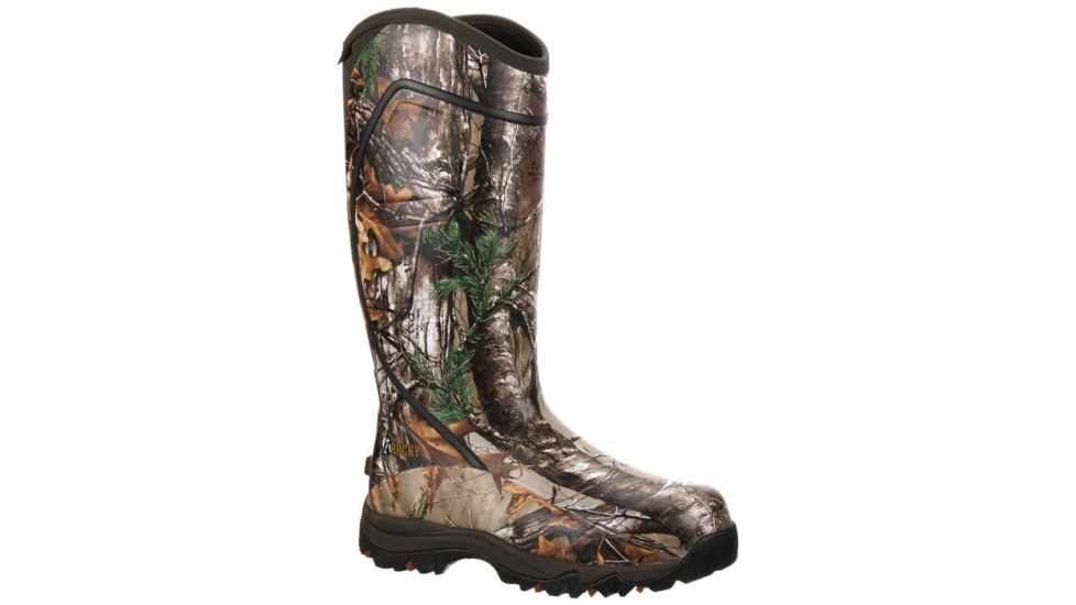 Rocky Core Rubber Boot 1600g, Realtree Xtra, 8, RKYS060-8