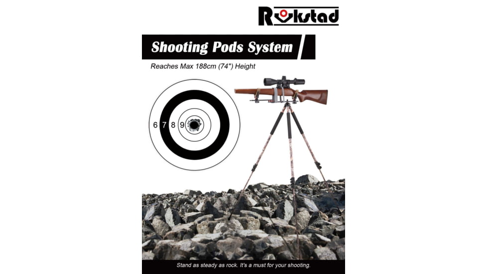 RokStad BBS V Mount Tripod Camo Gun Rest, Camouflage Color, RSGR-08