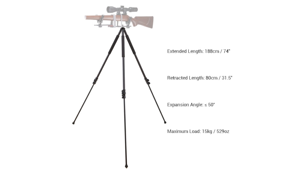 RokStad BBS V Mount Tripod Gun Rest, Black, RSGR-07