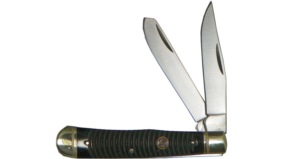 Roper Knives Ash Viper Trapper Carbon Folding Knife,Standard Edge,Clip and Spey,Snakeskin,Jigged Bone Handle RP0002CBR