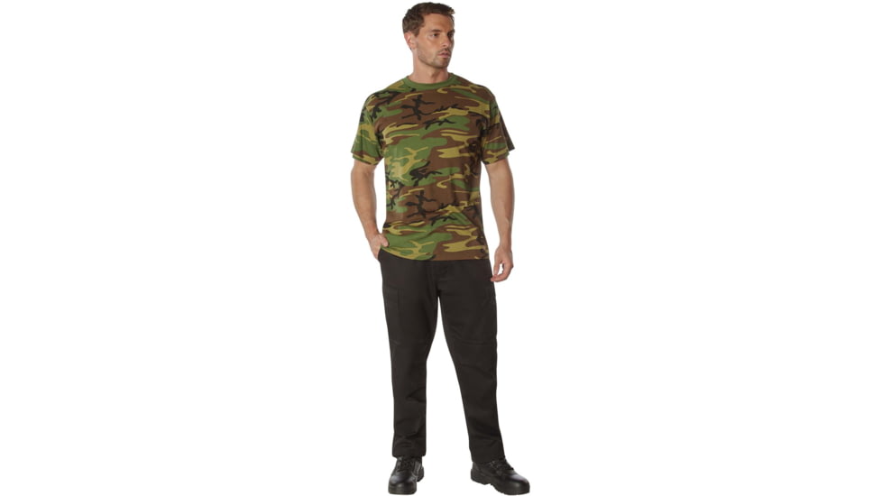 Rothco 100% Cotton Camo T-Shirt - Mens, Woodland Camo, Medium, 60560-WoodlandCamo-M