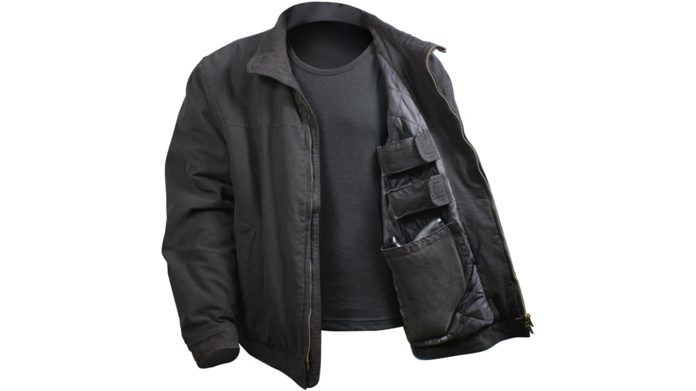 Rothco 3 Season Concealed Carry Jacket, Black, 2XL, 5386-Black-2XL