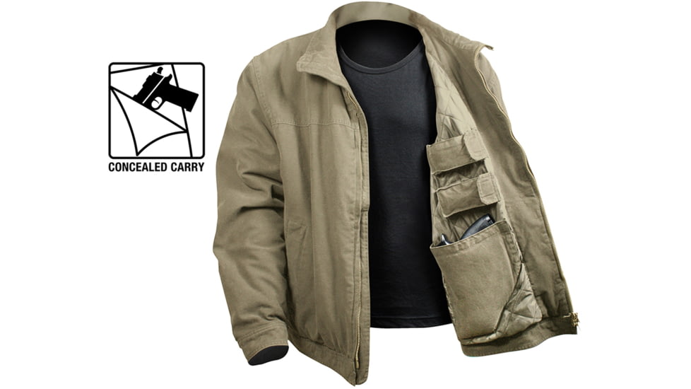Rothco 3 Season Concealed Carry Jacket, Khaki, 2XL, 5386-Khaki-2XL
