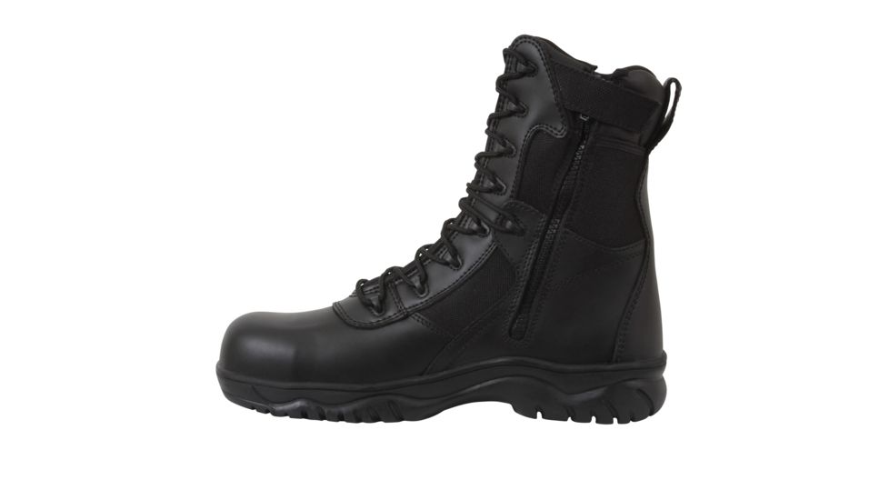 Rothco 8 Inch Forced Entry Tactical Boot With Side Zipper &amp; Composite Toe, 9.5, 5063-9.5