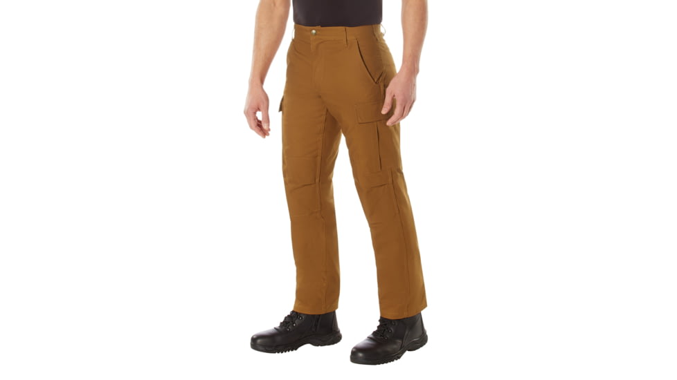 Rothco Active Flex Canvas Work Pants - Men's, Work Brown, 28 Waist/30 Inseam, 62083-WorkBrown-28Wx30L
